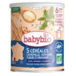 BABYBIO 5 CEREALES VERVEINE ET FLEUR D'ORANGER ET CAMOMILLE 6 MOIS + 220 G