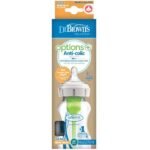 DR BROWNS BIBERON EN VERRE OPTIONS + ANTI COLIC COL LARGE 270 ML 0 M+