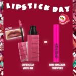 MAYBELLINE OFFRE BRILLANT A LEVRES SUPERSTAY VINYL INK + MINI MASCARA FIREWORK OFFERT