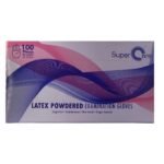 SUPERCARE LATEX POWDERED EXAMINATION GLOVES 100 PIECES TAILLE L
