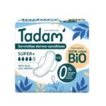 TADAM 12 SERVIETTES DERMO SENSITIVES SUPER + COTON BIO